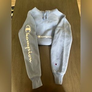 Baby blue Champion lettering hoodie